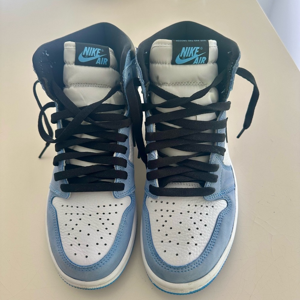 Nike Blue and White Athletic High-Top Sneakers